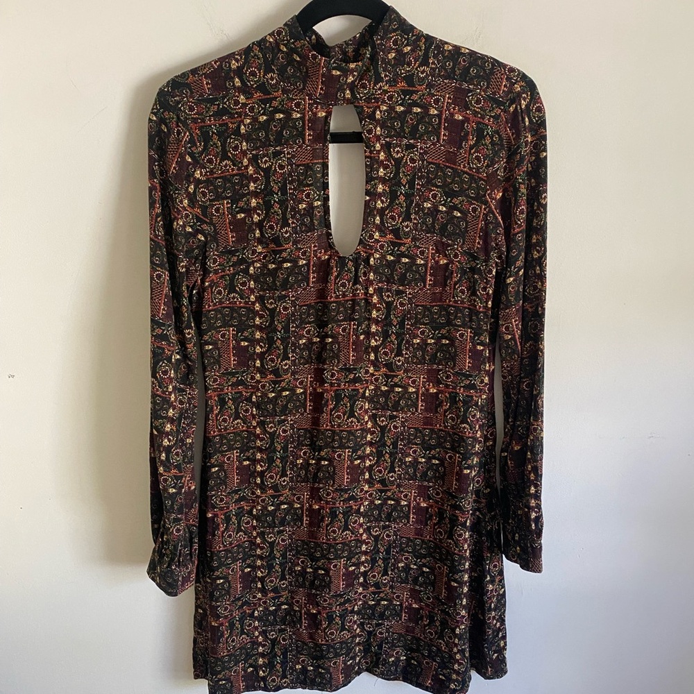 Earthbound Long Sleeve Patchwork Floral Dress